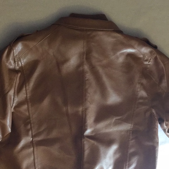 Brown (TAN) leather jacket - Picture 6 of 8